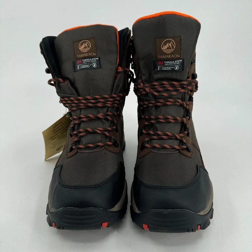 NEW Tamarack Snow Winter Boots MENS Brown Leather Mesh Lace Up Insulated SIZE 10